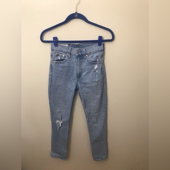 Gap high rise distressed straight jeans. size 24R - Picture 4 of 11